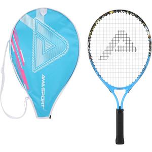 AMA SPORT Kids Tennis Racket for Junior Toddlers Starter Kit 17-25" Tennis Racquet for Girls and Boys with 420D Nylon Shoulder Strap Bag (23 inch, Graffiti Blue)