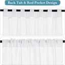 RYB HOME Semi Sheer Curtains 102 inches Long, Back Tab Light Filtering Half Privacy Window Curtains & Drapes for Bedroom Living Room, White, W 52 x L 102 inches, 2 Panels Set