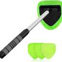 XINDELL Windshield Cleaner Tool  Car Interior Window Cleaning Kit with Extendable Handle & 4 Microfiber Pads, Auto Wiper Inside Windshield Brush for Car & Home Windows (19in)