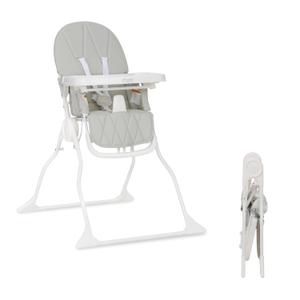 Dream On Me Snack and Stow Highchair | Adjustable Feeding Chair with Removable Tray, Lightweight, Foldable Design, Easy to Clean, Perfect for Toddlers & Infants (Koala Gray)