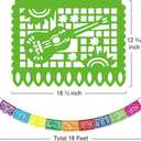 Asoulin 5PCS Mexican Party Banners, Cinco De Mayo Decoration Fiesta Party Decoration, Mexican Themed Party Decor 5 De Mayo Banner Plastic Papel Picado, Mexico Birthday Party Supplies -12 Patterns/90FT
