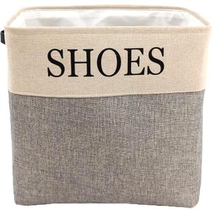 Shoe Storage Bin and Organizer for Hallway, Entryway or Mudroom. Space saver for many pairs of footware to store in one stylish container.