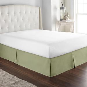 HC Collection Bed Skirt, Soft Microfiber Box Spring Cover, Bed Skirting Queen Size, 14" Inch Drop, Wrinkle & Fade Resistant - Sage