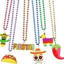 JOYIN 12 PCS Cinco de Mayo Beaded Necklaces for Party Decorations, Fiesta Beaded Necklace for Mexican Themed Bachelorette Party Favors, Photo Props Carnivals Event Decorations