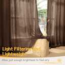 YoungsTex Dark Brown Linen Curtains 63 Inch Length for Living Room - Chocolate Light Filtering Window Drapes Semi Sheer with Rod Pocket Back Tab for Bedroom, 2 Panels, 52 X 63 Inch