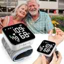 Wrist Blood Pressure Monitor, 2025 New Digital Wrist Blood Pressure Monitor with 90X2 Readings Memory, Pulse Rate Monitoring, Large LCD Screen, Automatic Wrist Pressure Monitor for Home Use Black