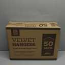 ZOBER Black Velvet Hangers 50 Pack - Clothes Hangers, Coat Hanger for Pants & Dress Clothes - Non Slip w/ 360 Degree Swivel, Holds up to 10 lbs - Strong Felt Hanger for Clothing