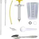 SQUSIMEI 8 Pcs Bird Feeding Syringe Set Feeding Tubes for Baby Birds Parrot Hand Feeding Syringe Pet Syringe Feeding Tube Stainless Steel Metal Feeding Spoon Small Animals (20ml-Set of Eight)