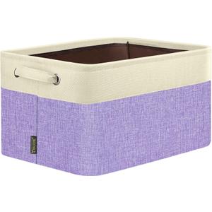 BALEINE 1 Pack Fabric Closet Storage Bins for Shelves, Linen Closet Organizers and Storage, Decorative Baskets for Organizing, Shelf, Clothes, Home, Office (Lavender, 15''x11''x9.5'')