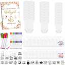 Panitay 100 Pcs Blank Bib Bodysuit Baby Shower Set Baby Shower Sign Blank Feeder Bib DIY Bodysuit Fabric Colorful Marker(Floral)