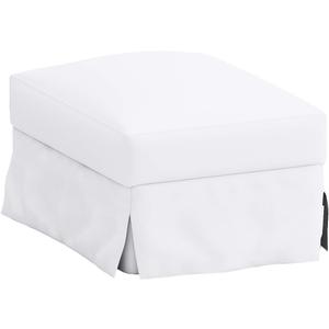 Heavy Cotton Farlov Ottoman Replacement Cover Made for IKEA Farlove Sofa Footstool Slipcover Only. (Cotton Pure White)
