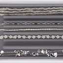 Stax Jewelry Necklace Organizer Tray, Pearl Grey 16 x 9 x 1.5 inches