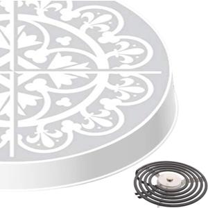 Sensi Temp Electric Stove Burner Covers - Protect Stovetop - Set of 4, 10 and 8 inches Grey Tile Electric Stove Covers