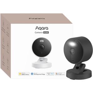 Aqara G100, 2K Indoor/Outdoor Security Camera, HomeKit Secure Video, 2-Way Audio, Spotlight Color/IR Night Vision, AI Detection, 140 FOV, Wi-Fi 6, Supports HomeKit, Alexa, Google and IFTTT, Black