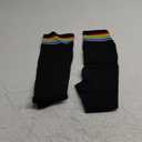 Moon Wood Plus Size Thigh High Socks for Thick Thighs- Womens Knit Cotton Extra Long Over the Knee High Socks Leg Warmer (Black & Rainbow)