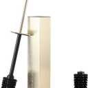 Toilet Brush and Holder Floor Standing, Brushed Gold with 2 Replaceable Heads, Bathroom Toilet Brush, Freestanding Toilet Bowl Brush with Removable Liner and Splash Guard