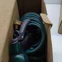 Coil Hose 75FT EVA Coil Garden Hose With 3/4'' Brass Connector Coiled Water Hose Lightweight And No Kink Includes 7 Patterns Spray Nozzle For Outdoors Lawn Watering Car Washing (Green)