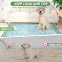 Washable Pee Pads for Dogs 72"x 72", Super Absorbent Boho Reusable Puppy Pads with Colorful Flowers Patterns for Potty Training, Floor, Couch, Bed, and Crate