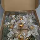 XunYee Advent Candle Holder Wreath Set of 5 with 5 Flameless Candles Christmas Advent Berry Champagne Flower Wreath Rings for Table Centerpiece Fireplace Festival Home Church Decor(Vivid)