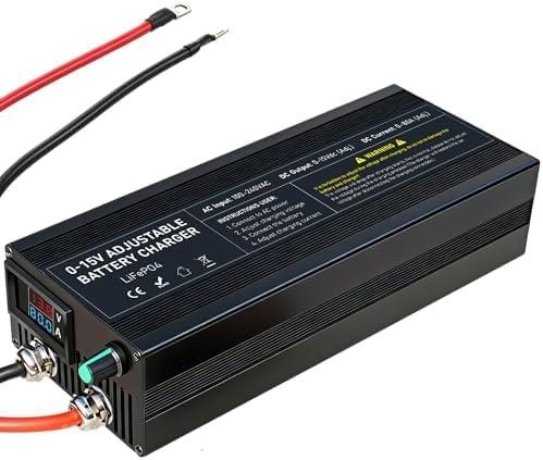 14.6V 80A Lithium Iron Phosphate Battery lfp Charger, 0-80 A Adjustable Current,Fast Charging, Interface Ring Terminal Used for 12V LiFePO4 Batteries.