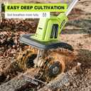 Saker 22V Cordless Electric Garden Tiller Cultivator, Lightweight Rototiller for Gardening, 9-Inch Tilling Width, 6.3-Inch Depth for Soil Preparation, Weeding, and Gardening 2 Batteries SK-TC18B