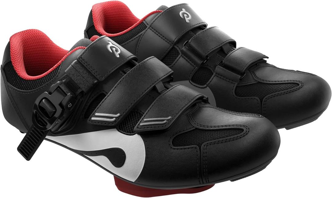 Peloton Cycling Shoes for Peloton Bike and Bike+ with Delta-Compatible Bike Cleats (12.5 Women/10.5 Men, Black, Red)