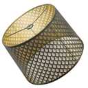 Drum Metal Lamp Shade with Etched Small Arrowhead Pattern, 14x16x11 inches, Vintage Iron Cover, Antique Color, Metal Lampshade for Bedroom Living Room and Table/Floor Lamps Replacement (Black/Gold)