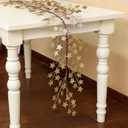 Chuangdi 5 ft Christmas Star Garland with Gold Glitter Star Hanging Vine Garland Christmas Decorations Bright Backdrop for Home Porch Door Table Mantle Outdoor Xmas Decor