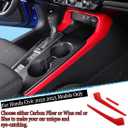 MUXEE 11th Gen Civic 3PCS Gear Shift Panel Cover Side Trim for Honda Civic 2022 2023 2024 2025 2026 - ABS Wine red Center Console Frame Side Trim Sport Interior Accessories