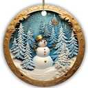 2 x 2025 Christmas Ornament – 3D Snowman Ornament, Festive Holiday Tree Decoration, Cute Winter Frosty Keepsake Gift