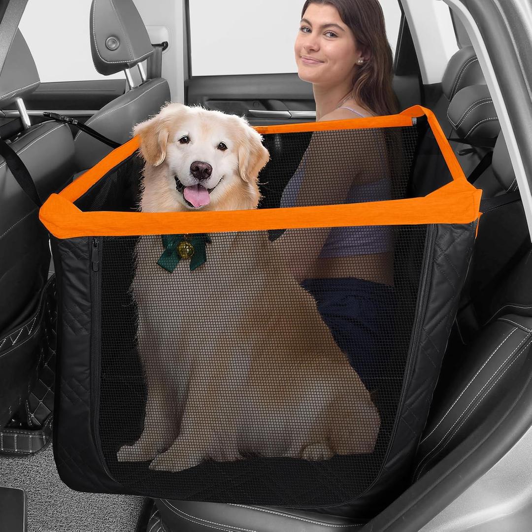 BUMUBI Dog Car Seat for Large Dogs Pet Cat Booster Seat for Small Medium Hard Bottom Back Seat Extender for Dogs with Soft Removable Blanket Waterproof Dog Hammock for Bed Mattress for Car SUV Truck