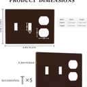 Coffee Brown 3 Gang 2 Toggle 1 Duplex Combination Light Switch Plate Decorative Triple Toggle Wall Plate Cover Electrical Faceplate Switch Face Plate