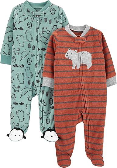 Simple Joys by Carter's Baby Boys' 2-Pack Fleece Footed Sleep and Play (3-6 Months)