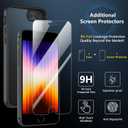 OWKEY Magnetic for iPhone SE Case 2022/2020/3rd/2rd, iPhone 8/7 Case, Compatible with MagSafe SE Phone Case with Screen Protector, Shockproof Matte Translucent Hard Back Slim Protective Cover (Black)
