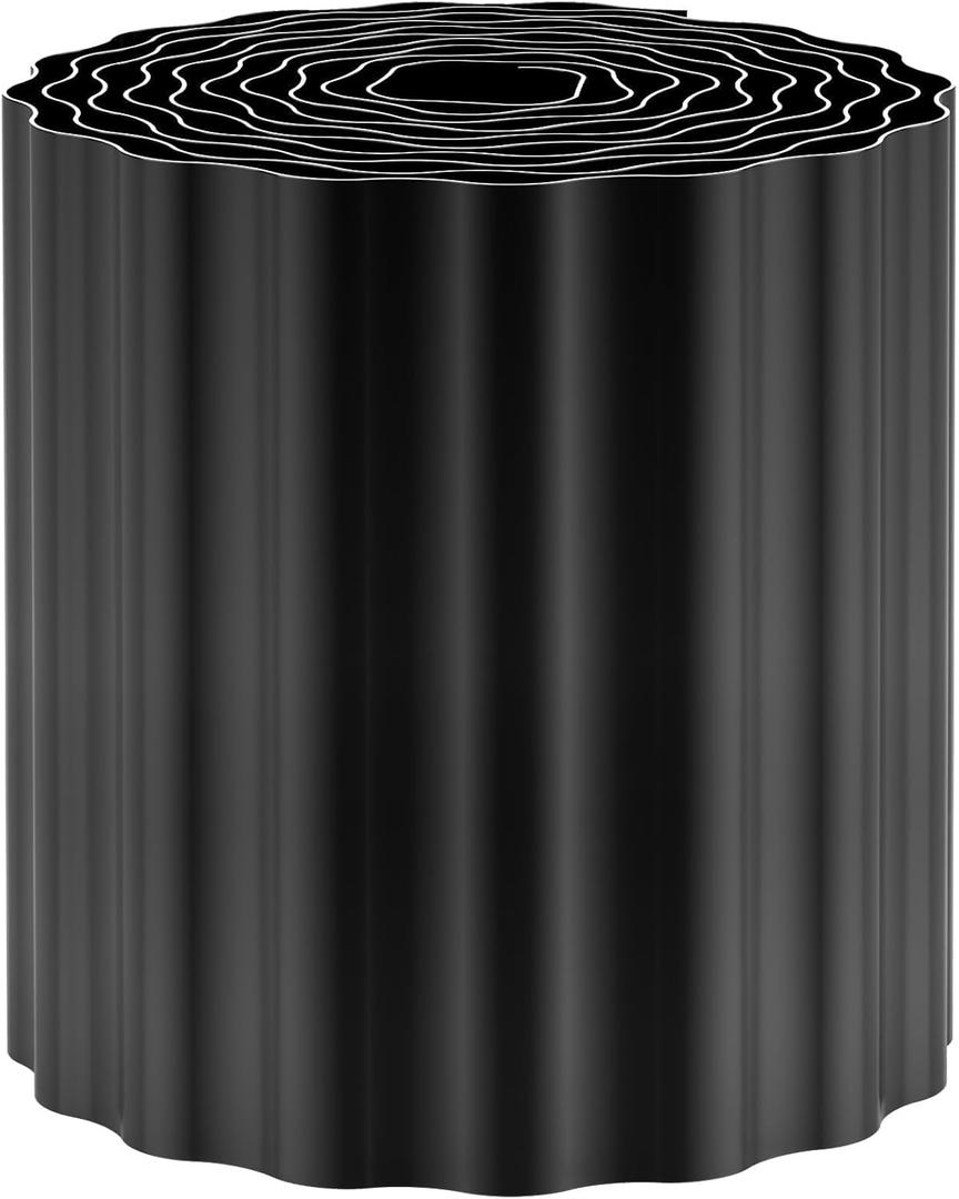 8"×40 FT Metal Garden Edging, Corrugated Landscape Edging Border, Sturdy Lawn Edging Border for Flower Bed,Walkways,Garden and Yard(Black)