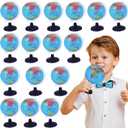 16 x 16 Pcs 3.4 Inches Mini World Globes Rotating Geographic Earth Map Globe with Stand for Learning Educational Classroom Desk Table Decoration, Blue