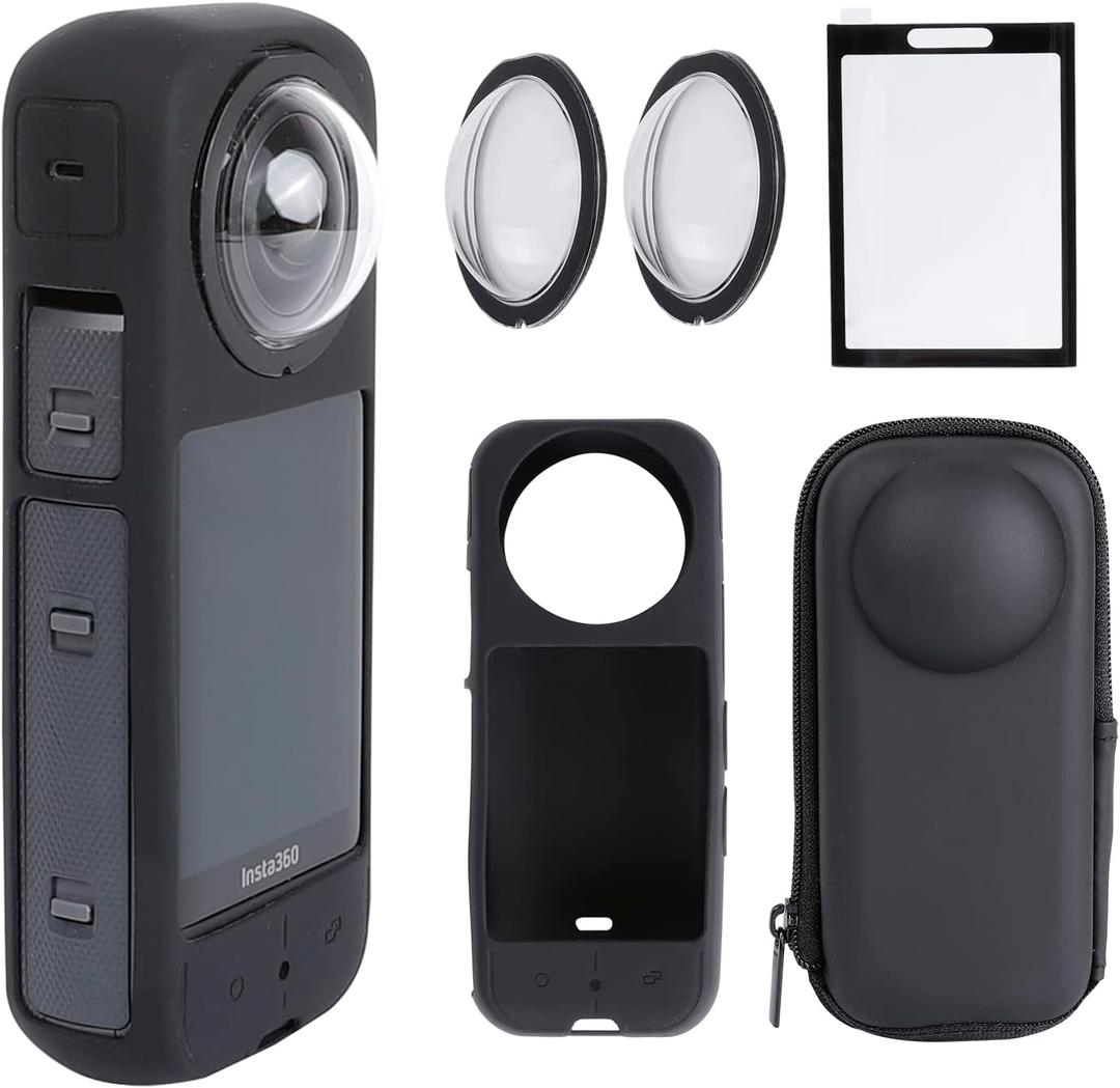 PellKing Camera Protective Accessories Kit for Insta360 X3, Insta 360 X3 Bundle Include Lens Guard/Silicone Protective Cover/Screen Protectors/Camera Case PellKing Camera Protective Accessories Kit for Insta360 X3, Insta 360 X3 Bundle Include Lens Guard/Silicone Protective Cover/Screen Protectors/Camera Case