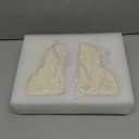 Concrete Bookends Decorative for Heavy Books - Aesthetic Boho Style Set of 2, White Decorative Bookends for Shelves, Office Boho Decor, Home Decor, or Library Decor (Cream White)