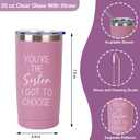 Best Sisters Gifts for Women,Birthday Gifts for Soul Sister in Law from Sisters, Promoted to Big Sisters Gifts Tote Bag Tumbler Candle Bracelet