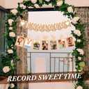2 Pieces Engaged Banner and Photo Banner with String Lights Engagement Party Decorations Burlap Romantic Engaged Sign Bunting Garland for Wedding Anniversary Bridal Shower Backdrops Photo Props