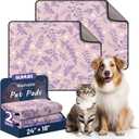 Washable Dog Pee Pads - Absorbent Reusable Puppy Training Pads, Waterproof Leak - Proof & Non - Slip for Crate Whelping Potty Training 24x18 (Pack of 2)