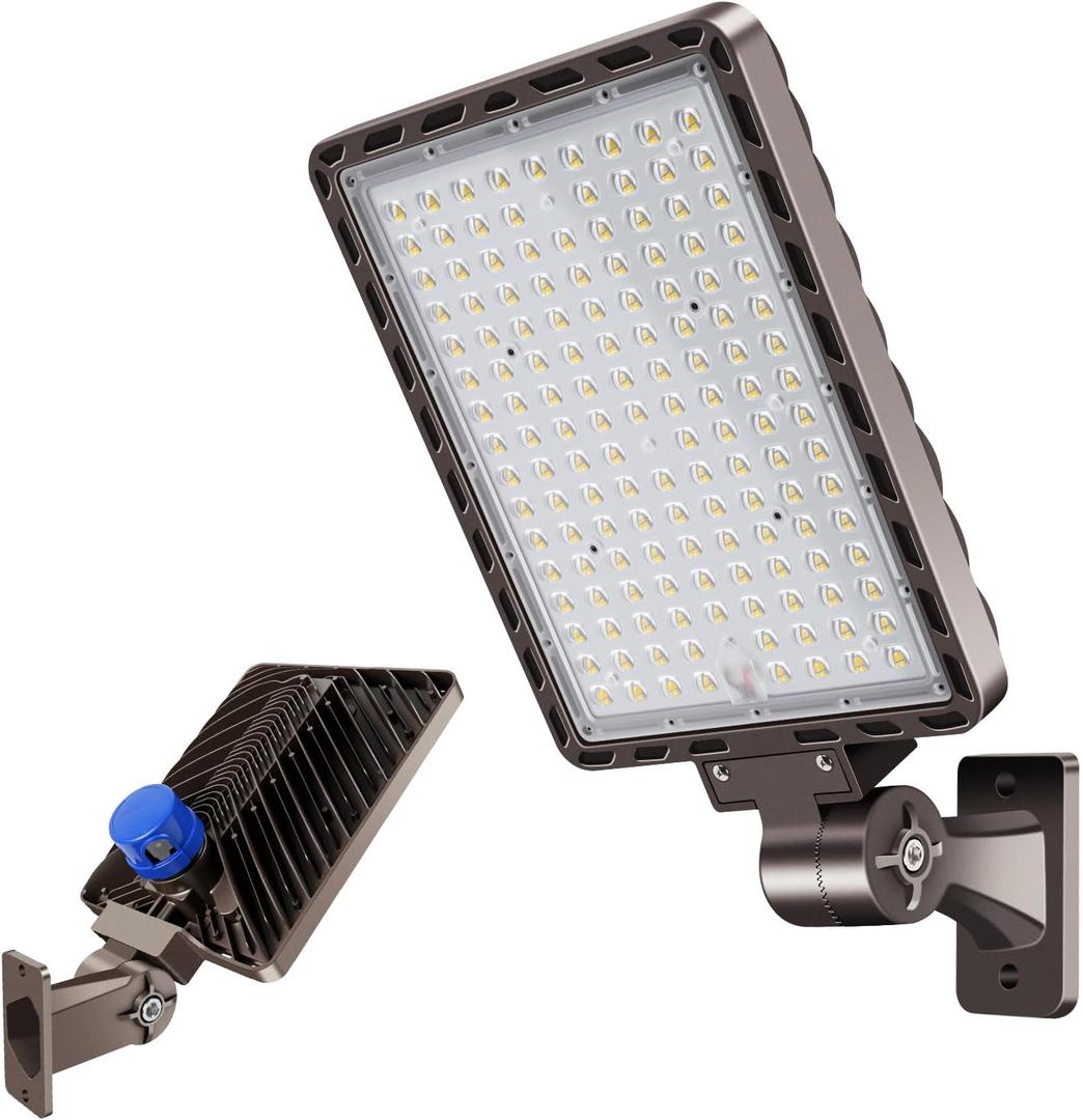 350W LED Parking Lot Light Dusk to Dawn Photocell 5000K Commercial Outdoor Area Light IP65 Waterproof 100-277V 52500LM Wall Mount, 350W Wall Mount-1 Pack