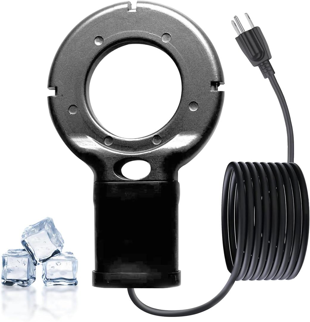 Upgraded 500-Watt Chicken Water Heater - Submergible Cast Aluminum Utility De-Icer with Black Teflon Coating for Livestock Tanks, Winter Bird Bath, and Mineral Buildup Resistance