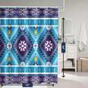 SASTYBALE Boho Farmhouse Shower Curtain, Water Resistant Vintage Fabric Bathroom Curtains, Machine Washable Country Abstract Style for Bathtub Decor with 12 Hooks, 72x72 Inch