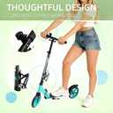 2-Wheel Foldable Kick Scooter for Kids, Teens & Adults Adjustable Handlebar, Smooth ABEC-7 Bearings, LED Wheels Option, Up to 220 lbs Max Load, Outdoor & School Commute Scooter, Gift for Boys&Girls