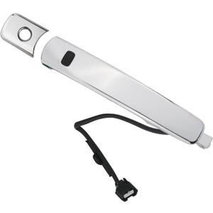 Exterior Door Handle Front Left Driver Side with Keyhole Smart Entry Keyless Compatible with 2010-2013 Nissan Rogue Replaces 80640-CZ31B 80645-CA000