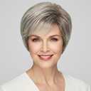 Fluffy Mixed Brown Natural Pixie Cut Wig 12 Inch Layered With Bangs Synthetic Short Wigs For White Women Everyday and Party