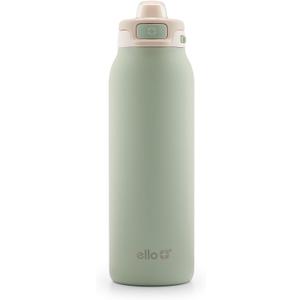 Ello Pop & Fill 32oz Stainless Steel Water Bottle with Quick Fill Technology, Double Walled and Vacuum Insulated Metal, Leak Proof Locking Lid, Sip and Chug, Reusable, BPA Free, Pistachio