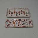 Bico Christmas Soldier Ceramic 14 inch Rectangular Serving Platter, Set of 2, for Serving Salad, Pasta, Cheese, Ham, Appetizer, Microwave & Dishwasher Safe