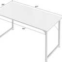 Huuger Computer Desk, 48 Inch Office Desk, Gaming Desk with Storage, Writing Desk Work Desk for Home Office, Study, Modern Simple Desk, Large Legroom, Metal Frame, White